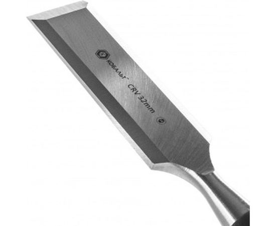 Плоская стамеска 32х140мм, CR-V, двухкомпонентная рукоятка КОБАЛЬТ 245-633 – изображение 3