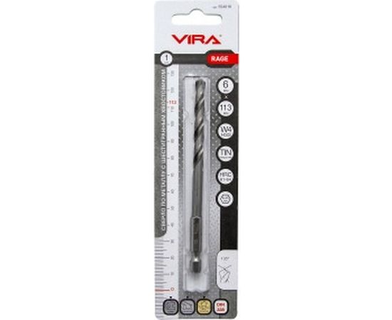 Сверло W4 с шестигранным хвостовиком 6х57х113 мм RAGE Vira 554016 – изображение 4