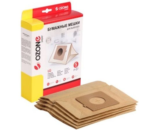 Мешки-пылесборники оригинальные бумажные OZONE (5 шт.) LG TB-33 P-07 