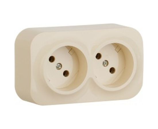 Розетка Legrand 2X2К без шторок, слоновая кость 782242 
