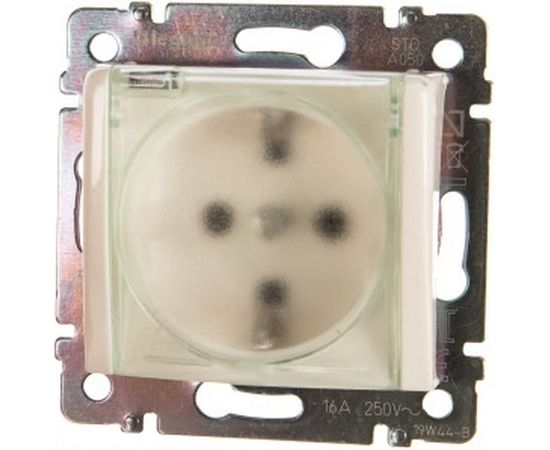 Одноместная розетка с заземлением, крышкой и защитными шторками, белая Legrand Valena 774220 