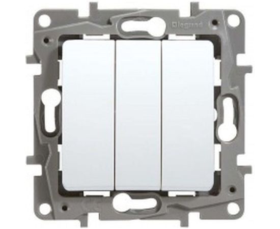Механизм выключателя Legrand 3-кл. СП Etika 10А IP20 винтовой зажим, белый Leg 672213 1066889 