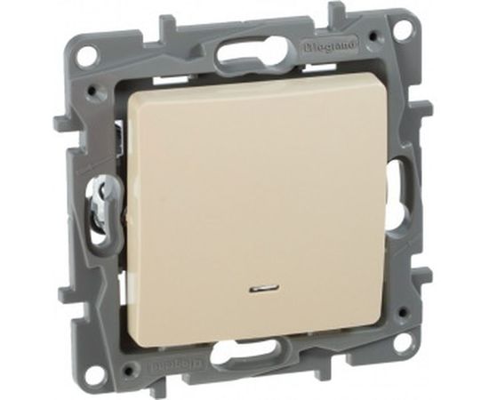 Механизм выключателя Legrand 1-клавишный СП Etika 10АX с подсветкой/индикацией слоновая кость Leg 672303 