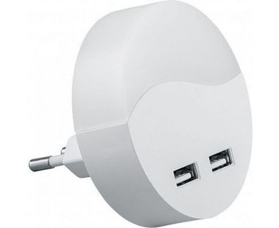 Светильник-ночник c USB выходами FERON 0,45W 230V круг, белый FN1122 41021 
