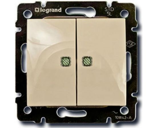 Двухклавишный выключатель Legrand Valena 774328 с подсветкой, крем 