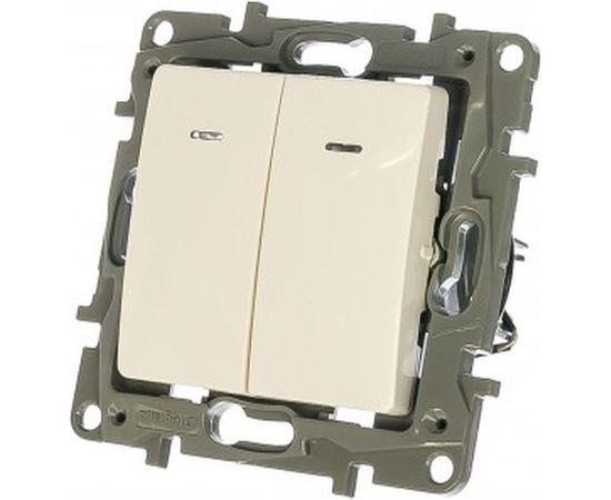 Механизм выключателя Legrand 2-кл. СП Etika 10А IP20 с подсветкой, белый Leg 672204 1066877 