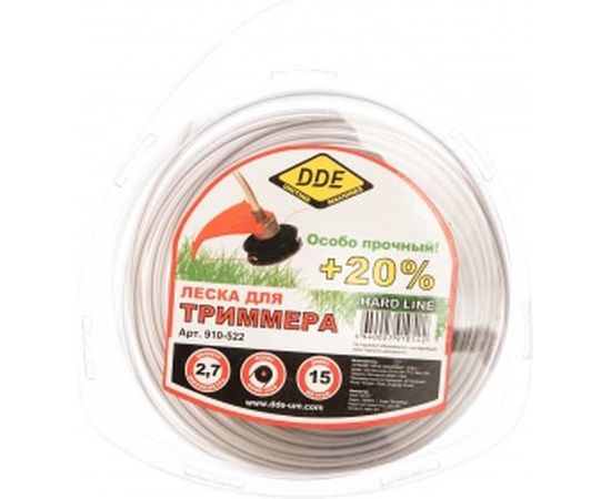 Корд триммерный армированный Hard line (2.7 мм; 15 м; круг) DDE&nbsp;910-522 