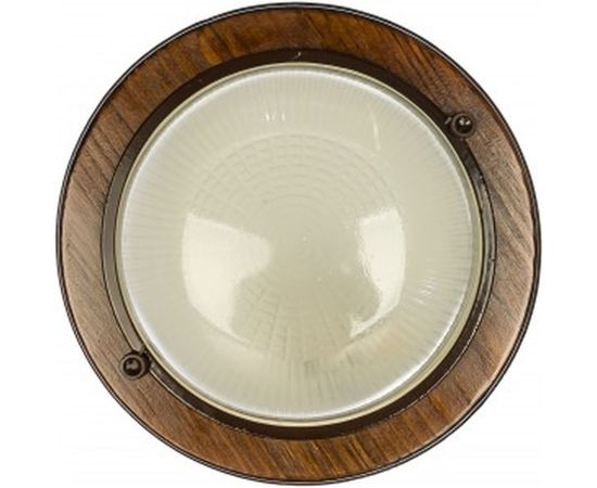 Накладной светильник FERON IP54, 220V 60Вт Е27,дерево, орех, круг НБО 03-60-021, 11573 