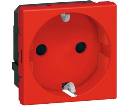 Механизм розетки Legrand 1-м СП Mosaic New 2модульный, с заземлением, красный Leg 077218 124967 