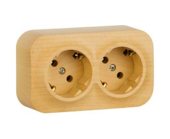 Розетка Legrand 2-м ОП Quteo 16А угол 45град. с заземлением, дерево Leg 782273 263641 