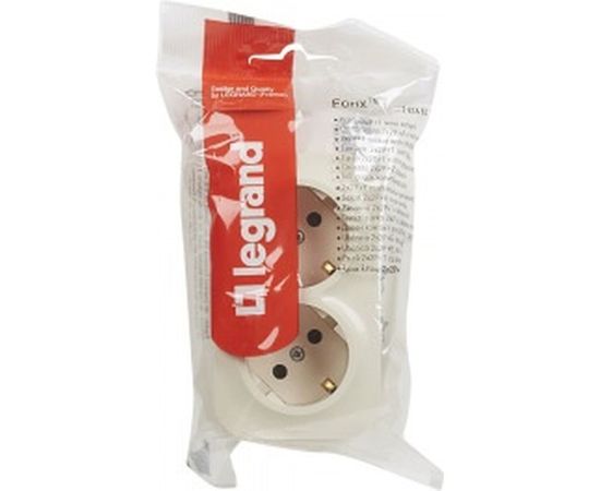 Розетка Legrand 2-м ОП Quteo 16А угол 45град. защитные шторки, с заземлением, слоновая кость Leg 782253 255248 