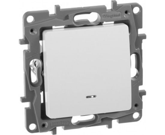 Механизм выключателя Legrand 1-клавишный СП Etika 10АX с подсветкой/индикацией белый Leg 672203 – изображение 2