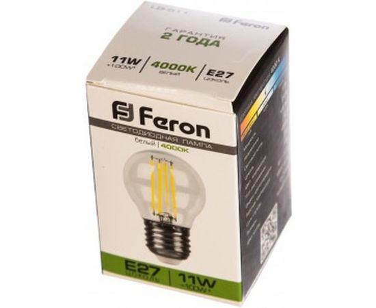 Светодиодная лампа FERON 11W 230V E27 4000K прозрачная, LB-511 38016 – изображение 2