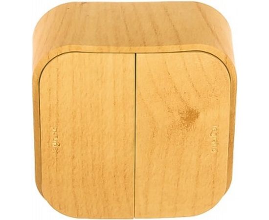 Выключатель Legrand 2-кл. ОП Quteo 10А IP20 10АХ дерево Leg 782262 263636 – изображение 2