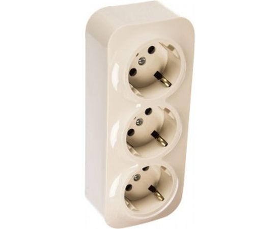 Розетка Legrand 3-м ОП Quteo 16А угол 45град. защитные шторки, с заземлением, слоновая кость Leg 782248 255249 – изображение 2