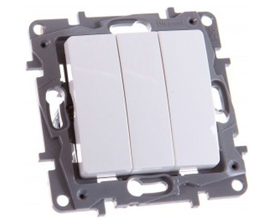 Механизм выключателя Legrand 3-кл. СП Etika 10А IP20 винтовой зажим, белый Leg 672213 1066889 – изображение 2