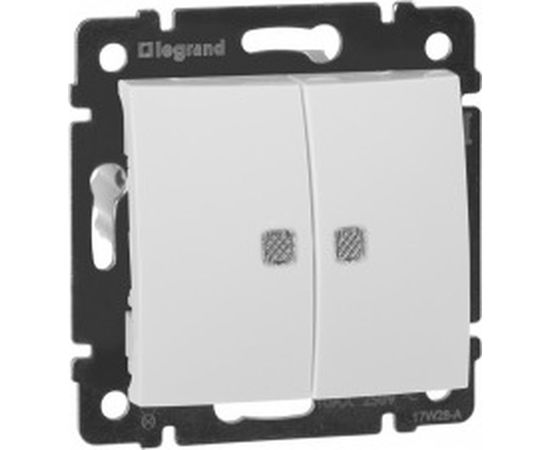 Двухклавишный выключатель Legrand Valena 774428 с подсветкой, белый – изображение 2