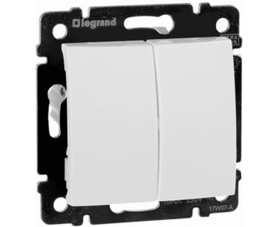 Проходной выключатель Legrand Valena белый двухклавишный 774408 – изображение 2