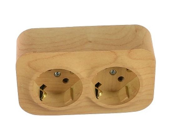 Розетка Legrand 2-м ОП Quteo 16А угол 45град. с заземлением, дерево Leg 782273 263641 – изображение 2