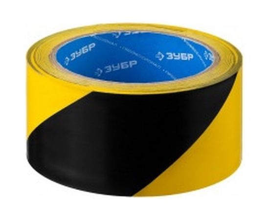 Разметочная клейкая лента ЗУБР Профессионал, цвет черно-желтый, 50мм х 25м 12249-50-25 – изображение 2
