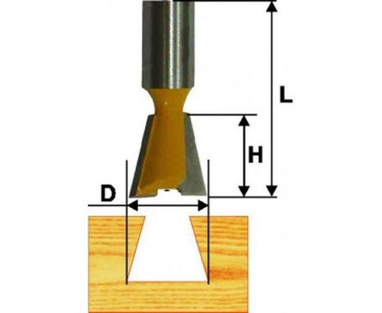 Фреза пазовая "ласточкин хвост" (15.8х22 мм; 7°; хвостовик 8 мм) по дереву Энкор 9317 – изображение 2