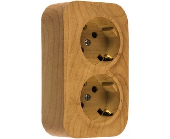 Розетка Legrand 2-м ОП Quteo 16А угол 45град. с заземлением, дерево Leg 782273 263641 – изображение 3