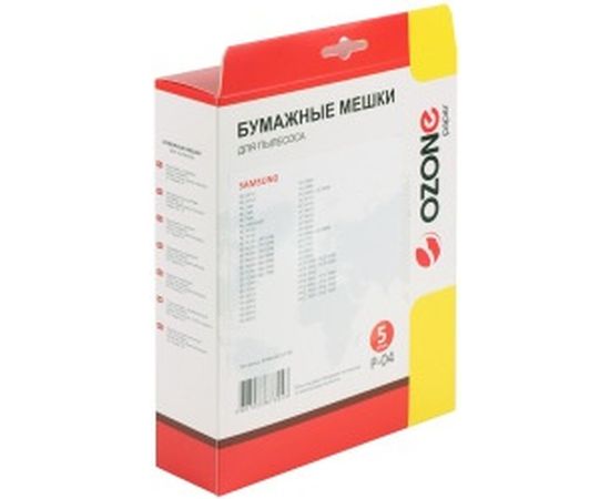 Мешки-пылесборники оригинальные бумажные OZONE (5 шт.) Samsung P-04 – изображение 5
