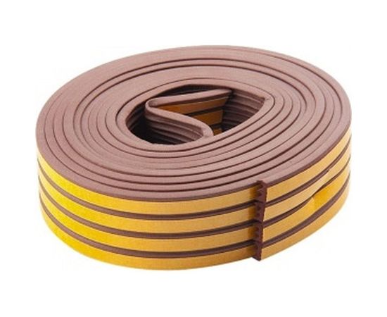 Уплотнитель СИБРТЕХ 12 м, профиль E, коричневый Р 93923 