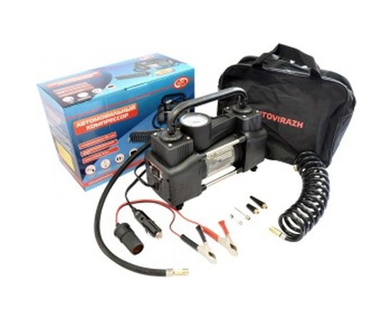 Компрессор AUTOVIRAZH двухцилиндровый 75 л/мин с манометром шт AV-010750 – изображение 2