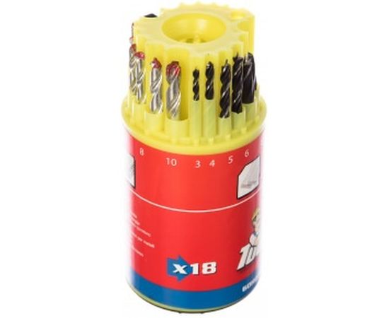 Набор сверл металл/бетон/дерево (18 шт; 3-10 мм) Top Tools 60H018 – изображение 3