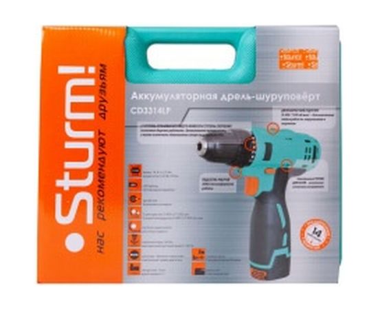 Аккумуляторная дрель-шуруповерт Sturm CD3314LP – изображение 3