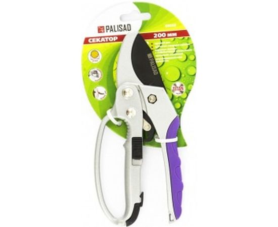 Секатор 200 мм, пружина возвратная, храп.мех, тефлон.покр, метал.обрез.ручки PALISAD 60560 – изображение 3
