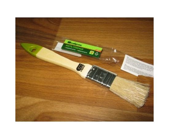 Плоская кисть, 20 мм натуральная щетина, деревянная ручка СИБРТЕХ 82260 – изображение 4