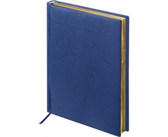 Недатированный ежедневник BRAUBERG А5 138х213 мм "Iguana", 160 л., золотой срез, темно-синий, 125091 