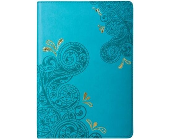 Блокнот BRAUBERG Orient А5 148x218 мм, 128 л, кожзаменитель с тиснением, клетка, бирюзовый, 128044 