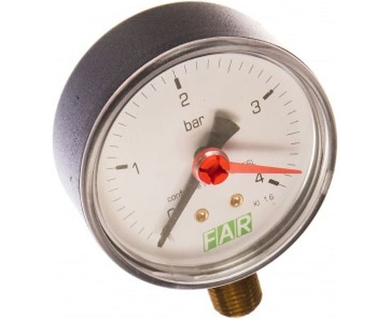 Манометр 0-4 бар, 1/4" (радиальное соединение), 63 мм FAR FA 2500 R04 