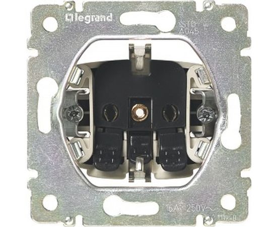 Розетка Legrand VLN 2К+З автоматические клеммы, шторки, белая 774222 
