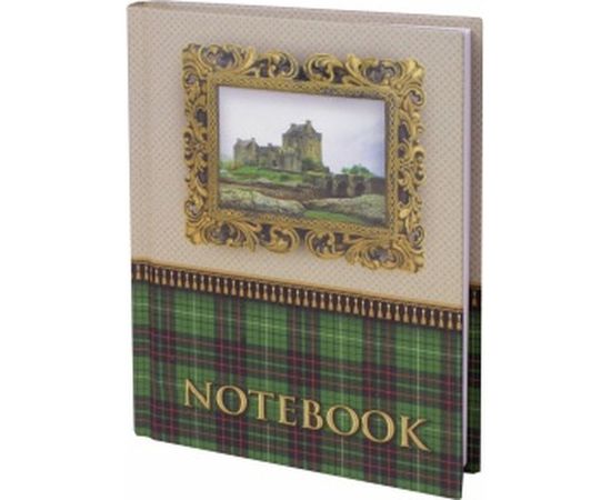 Блокнот BRAUBERG 110 х147 мм, А6, 80л, ламинир. обложка, выборочн. лак, клетка, Шотландка, 123245 