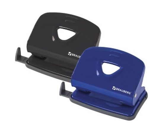 Дырокол BRAUBERG металлический Universal+, до 20л, черный, 222525 