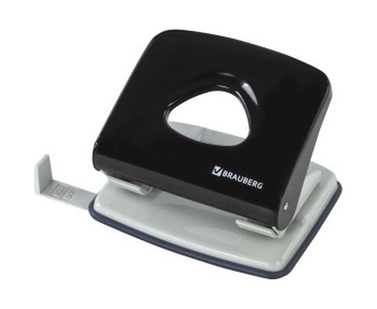 Дырокол BRAUBERG металлический PN-100M, до 30л, черный, 221277 