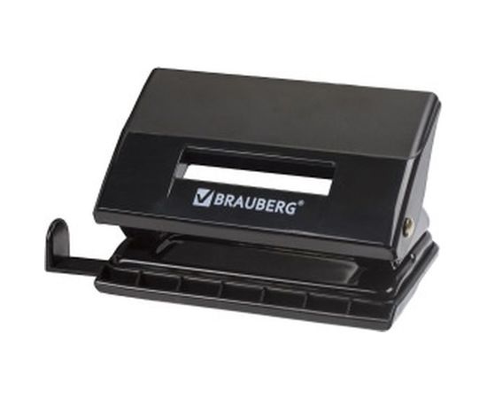 Дырокол BRAUBERG "Black Jack", до 10 листов, черный, 227795 