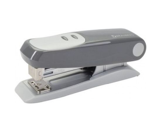 Серый степлер BRAUBERG №24/6, 26/6 Germanium 226576 