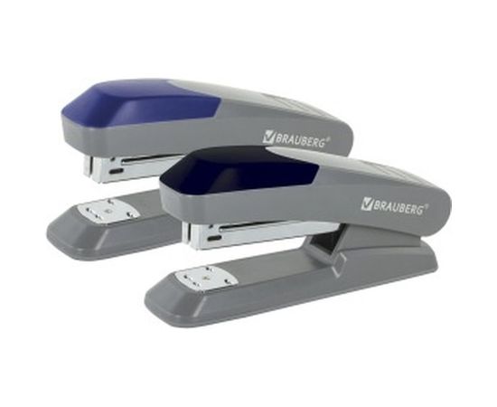 Серый степлер BRAUBERG №24/6, 26/6 Quantis 222554 