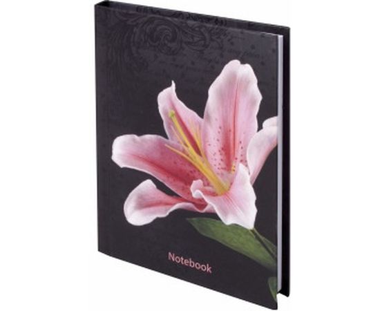 Блокнот BRAUBERG 110 х147 мм, А6, 80л, ламинир. обложка, выборочн. лак, клетка, лилия, 123241 