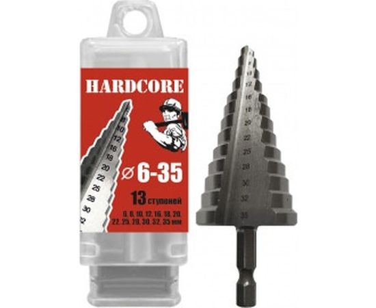 Сверло по металлу шаговое (6-35 мм; 13 ступеней) Hardcore 142635 