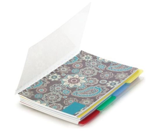 Блокнот BRAUBERG 115х152 мм, А6, 150л, гребень сбоку, обложка, 4 раздел-ля, клетка, Кружево, 125389 