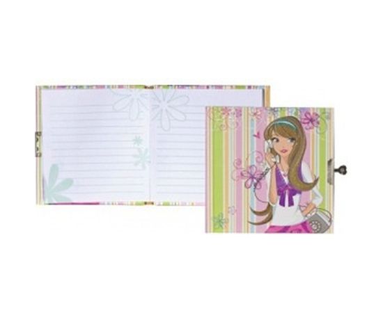 Блокнот BRAUBERG 135 х135 мм, А6, 60л, тверд. переплет, металл. замок, блестки, 123549 