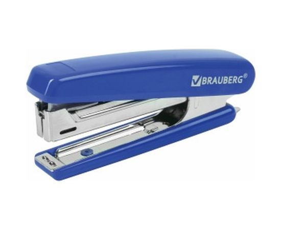Степлер №10 BRAUBERG Classic, до 12 листов, с антистеплером, синий, 228499 
