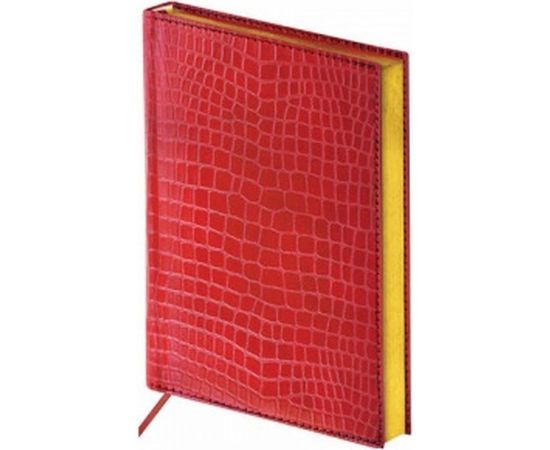 Полудатированный ежедневник BRAUBERG А5 138x213 мм "Alligator", под крокодиловую кожу, 192 л., крем. 124987 