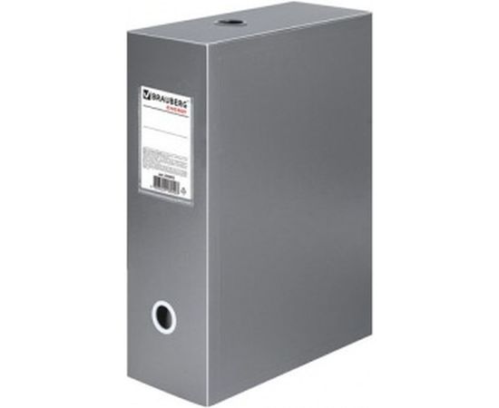 Архивный короб Energy, пластик, 10 см, разборный, серый, 0,9 мм, BRAUBERG 236855 